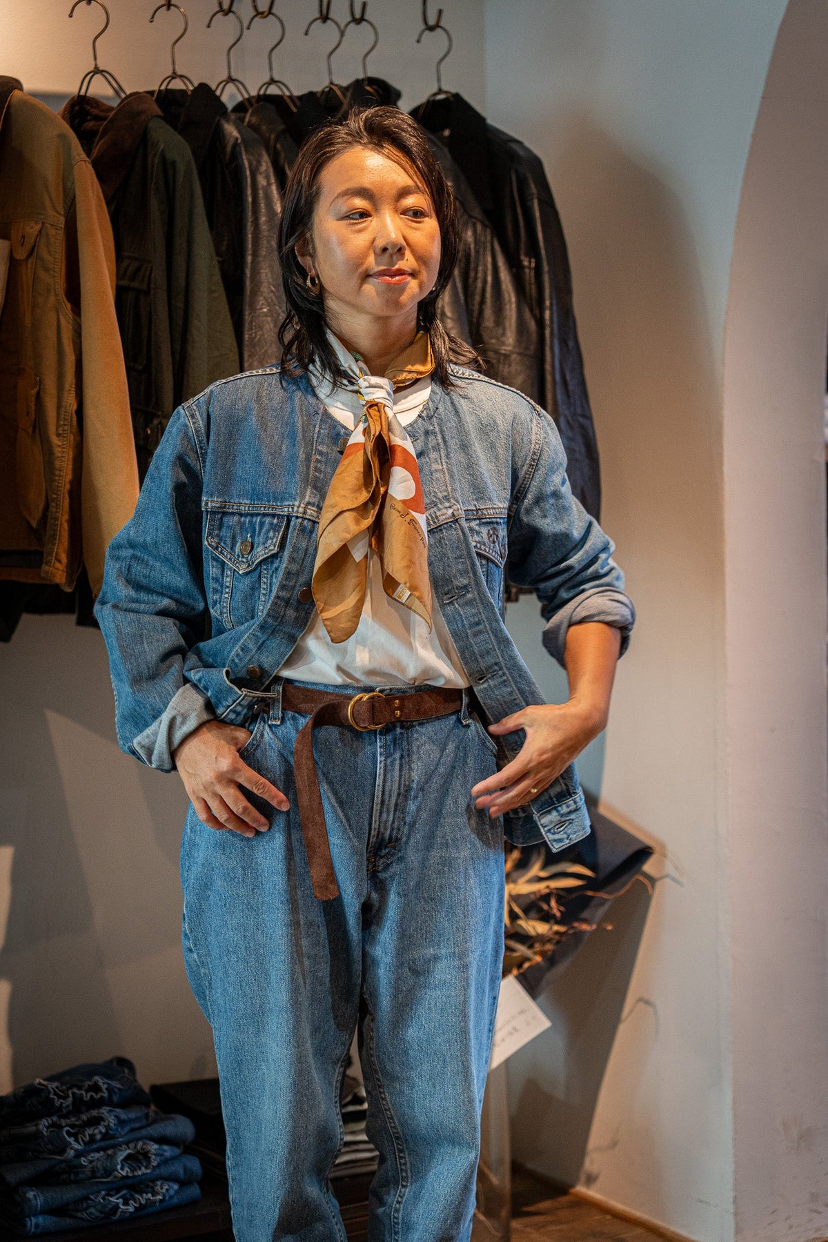 デニムオンデニムの大人コーディネート👖
