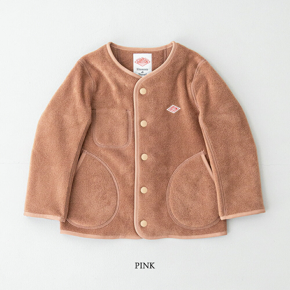 ダントン キッズ フリース カラーレスジャケット (DT-A0050) KIDS SWEAT T-SHIRT DANTON(キッズ)