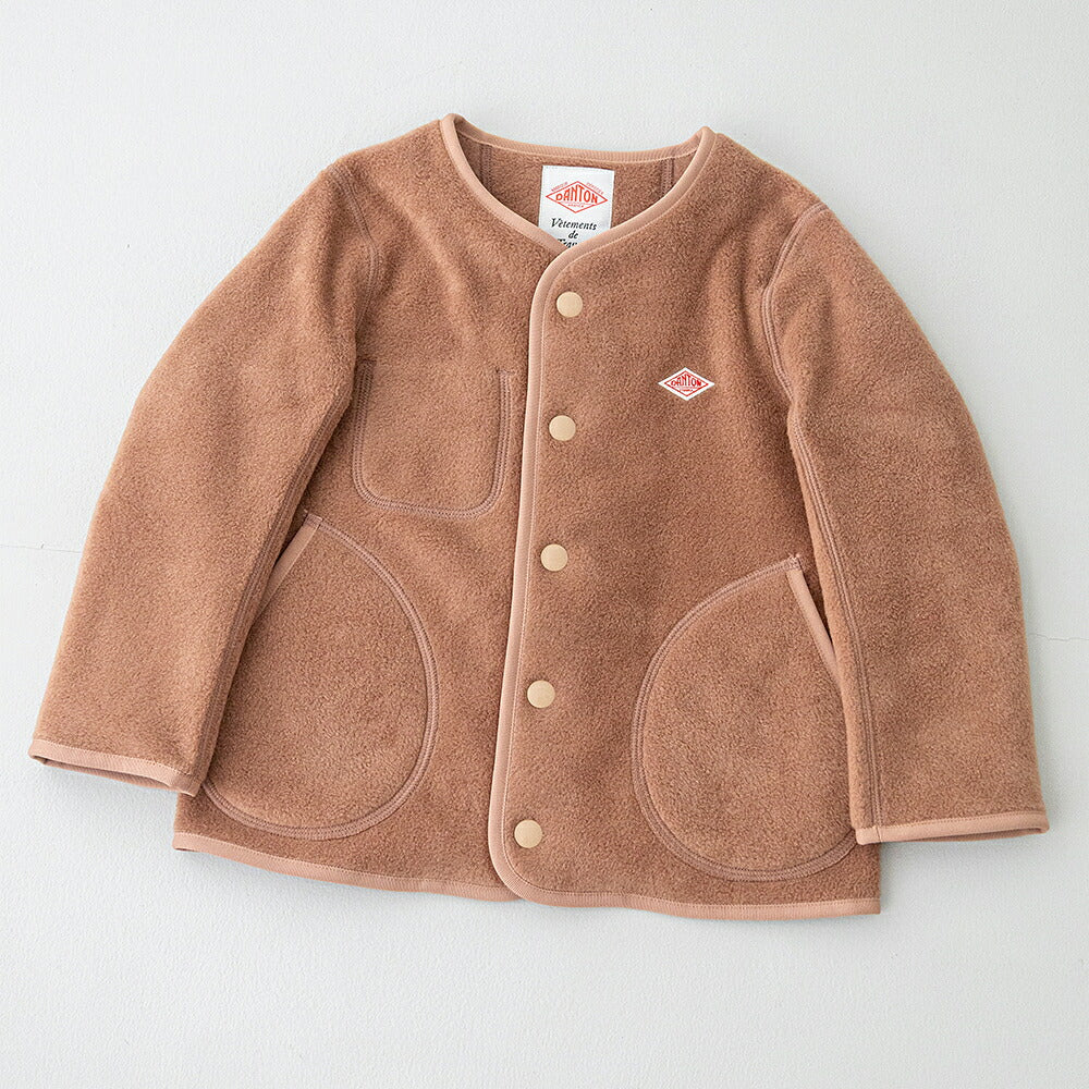 ダントン キッズ フリース カラーレスジャケット (DT-A0050) KIDS SWEAT T-SHIRT DANTON(キッズ)