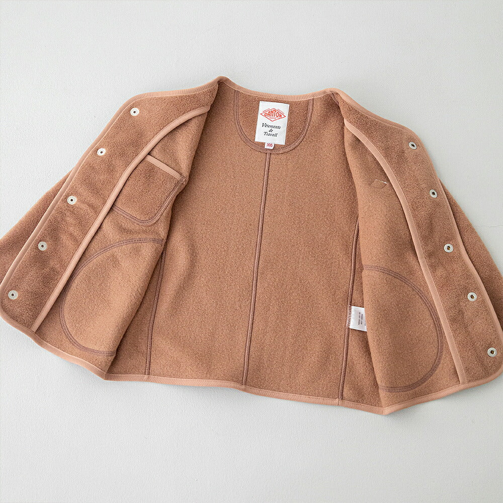 ダントン キッズ フリース カラーレスジャケット (DT-A0050) KIDS SWEAT T-SHIRT DANTON(キッズ)