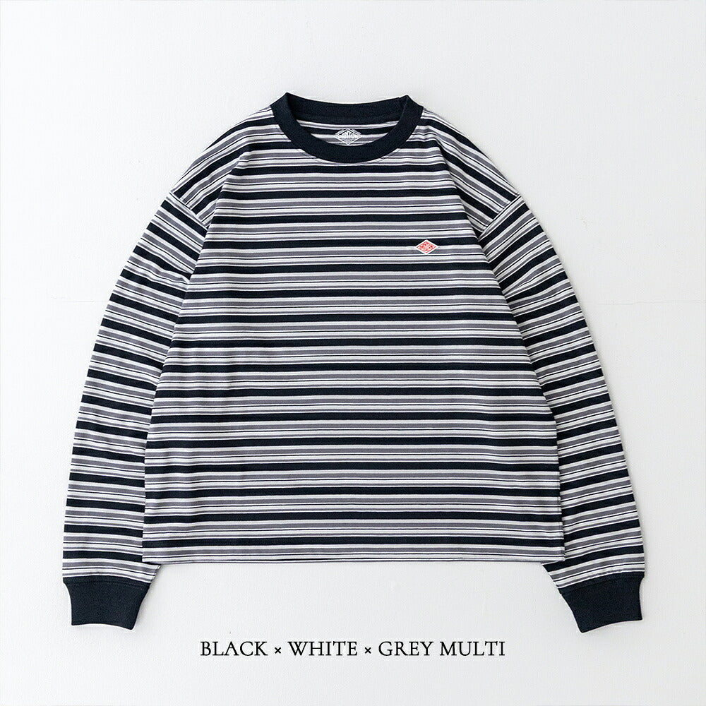 ダントン クルーネック ボーダー長袖Tシャツ (DT-C0269 TCB) T/C OPEN END JERSEY LONG SLEEVE T-SHIRT DANTON(レディース)