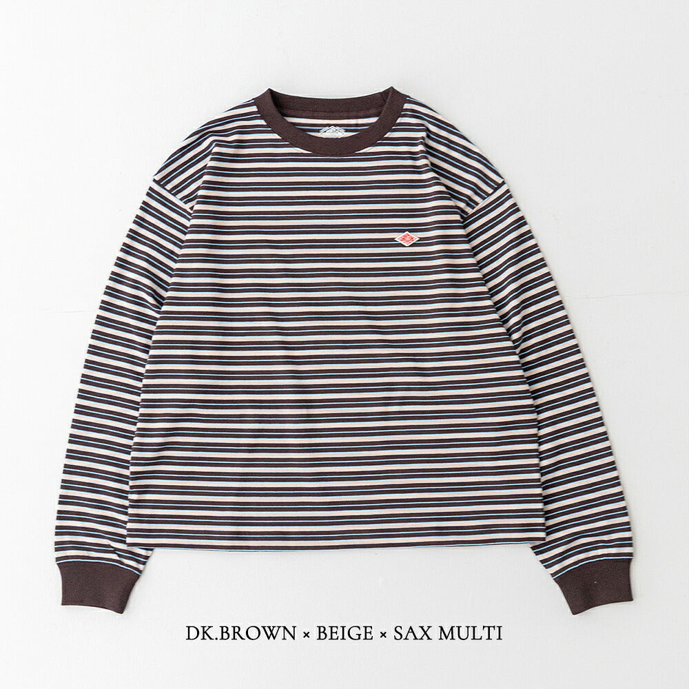 ダントン クルーネック ボーダー長袖Tシャツ (DT-C0269 TCB) T/C OPEN END JERSEY LONG SLEEVE T-SHIRT DANTON(レディース)