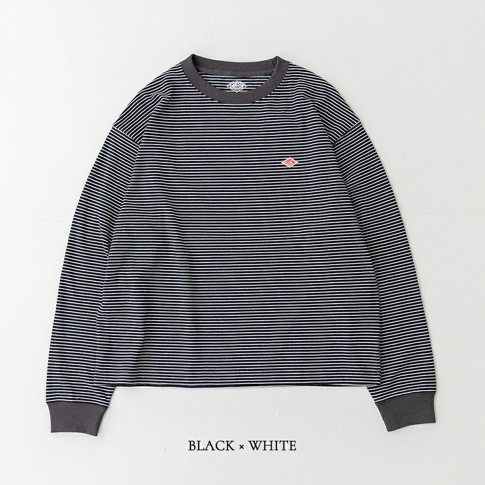 ダントン クルーネック ボーダー長袖Tシャツ (DT-C0269 TCB) T/C OPEN END JERSEY LONG SLEEVE T-SHIRT DANTON(レディース)