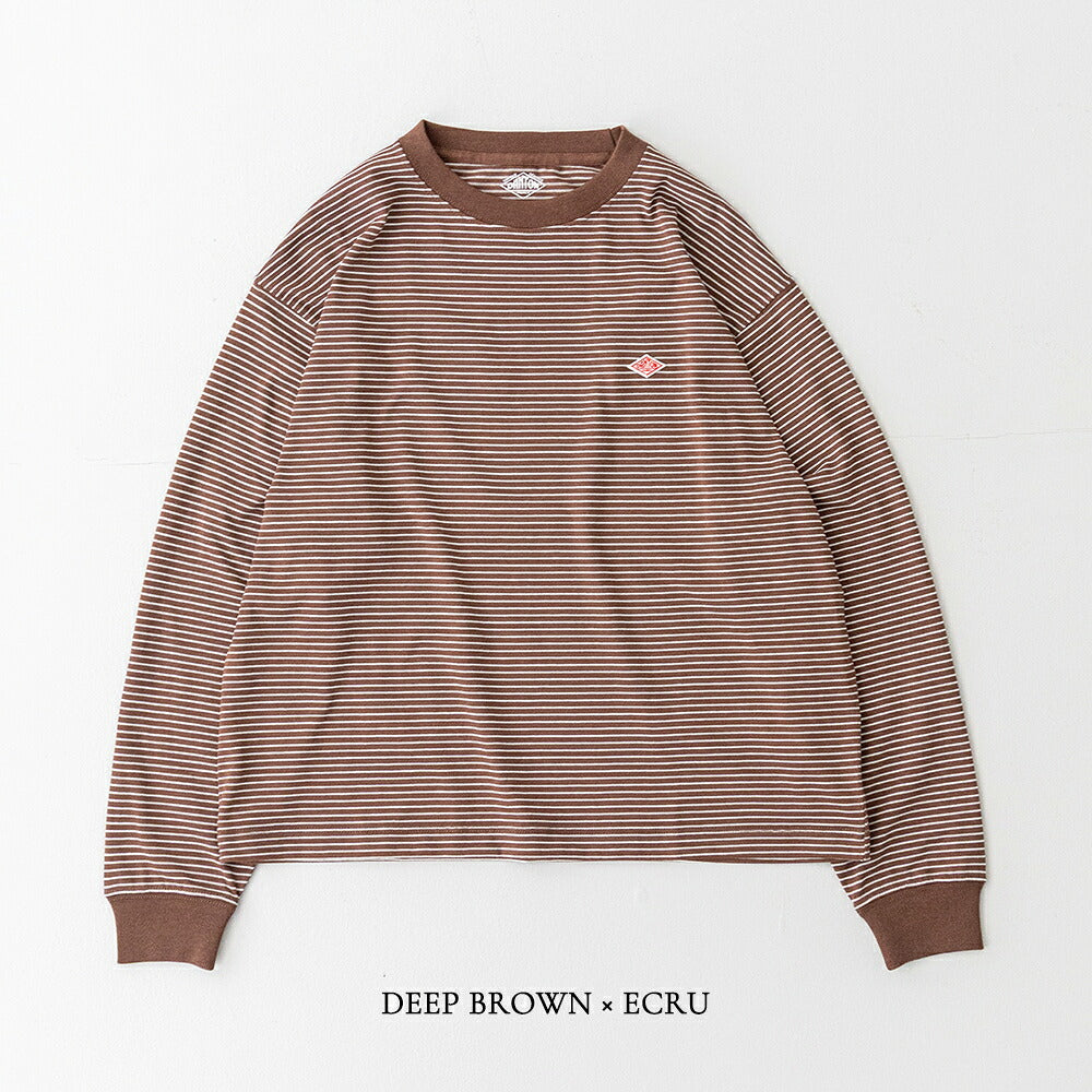 ダントン クルーネック ボーダー長袖Tシャツ (DT-C0269 TCB) T/C OPEN END JERSEY LONG SLEEVE T-SHIRT DANTON(レディース)