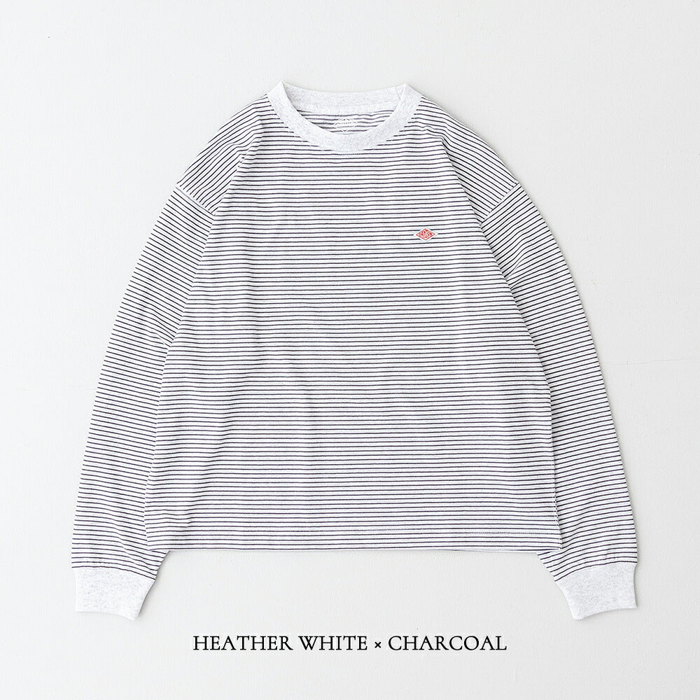 ダントン クルーネック ボーダー長袖Tシャツ (DT-C0269 TCB) T/C OPEN END JERSEY LONG SLEEVE T-SHIRT DANTON(レディース)