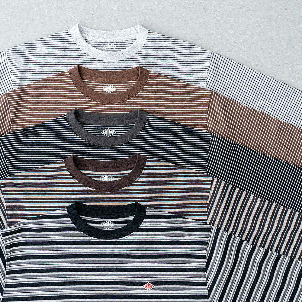 ダントン クルーネック ボーダー長袖Tシャツ (DT-C0269 TCB) T/C OPEN END JERSEY LONG SLEEVE T-SHIRT DANTON(レディース)