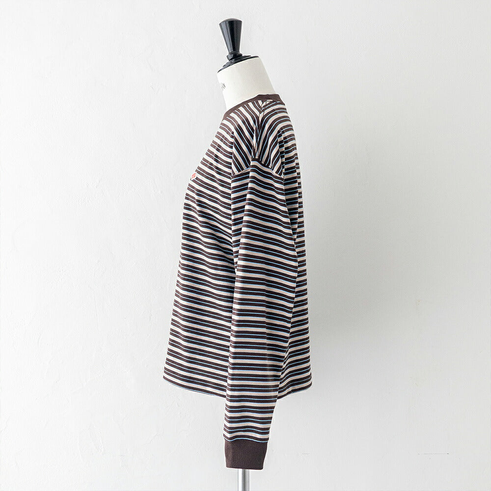 ダントン クルーネック ボーダー長袖Tシャツ (DT-C0269 TCB) T/C OPEN END JERSEY LONG SLEEVE T-SHIRT DANTON(レディース)