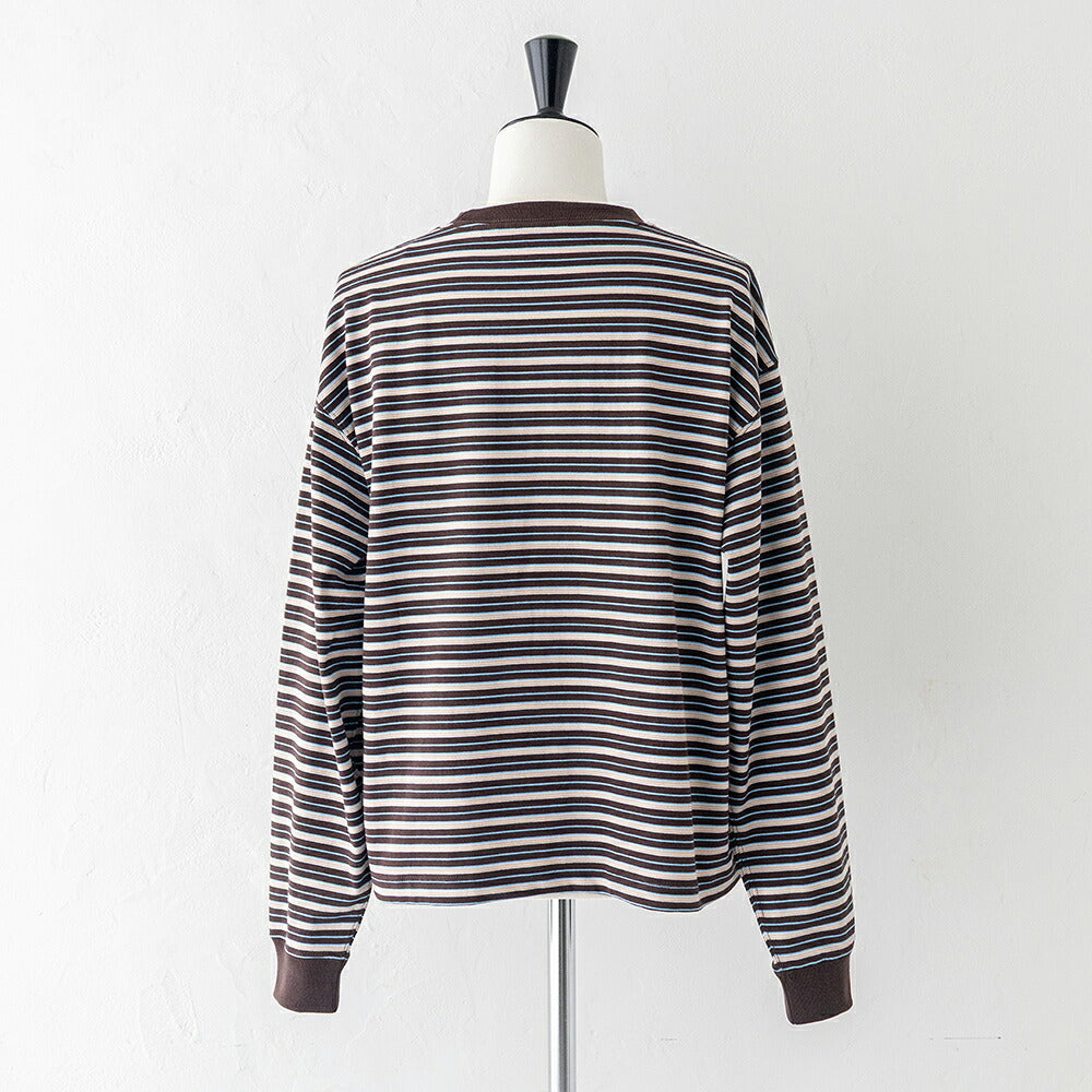 ダントン クルーネック ボーダー長袖Tシャツ (DT-C0269 TCB) T/C OPEN END JERSEY LONG SLEEVE T-SHIRT DANTON(レディース)