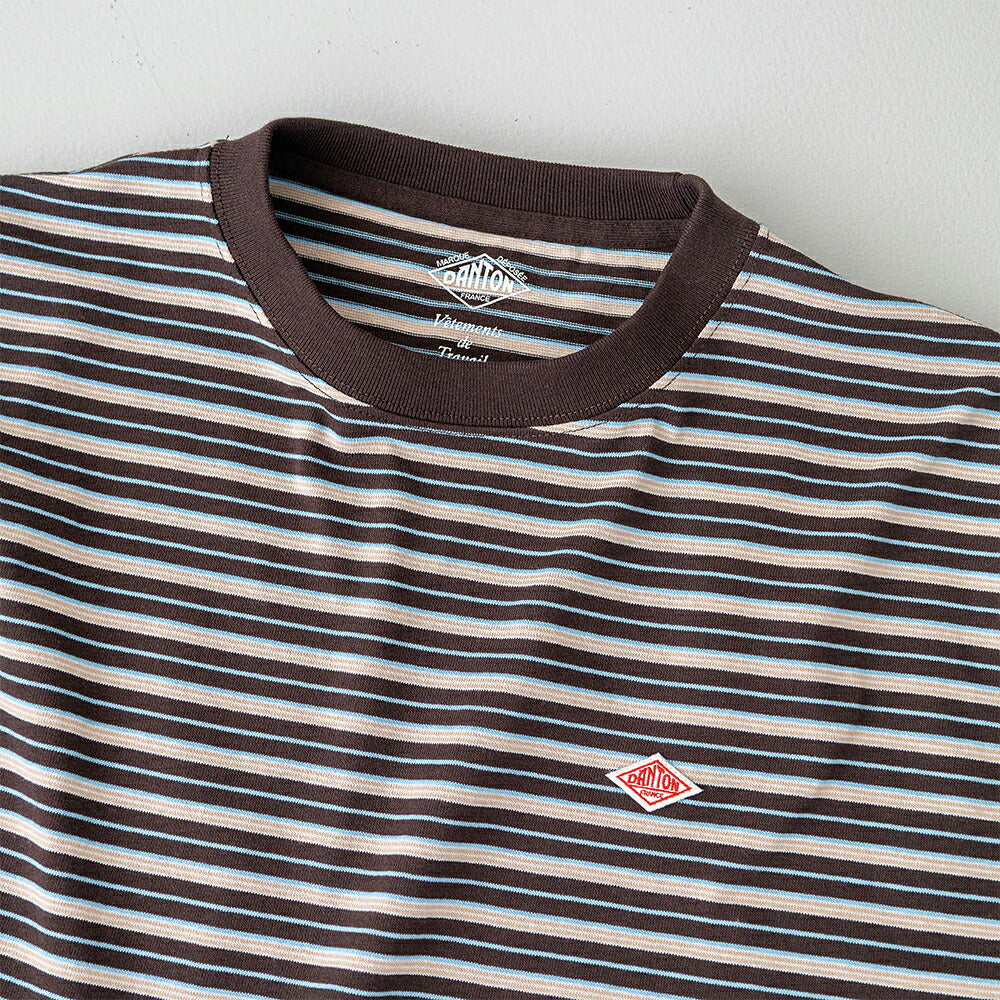 ダントン クルーネック ボーダー長袖Tシャツ (DT-C0269 TCB) T/C OPEN END JERSEY LONG SLEEVE T-SHIRT DANTON(レディース)