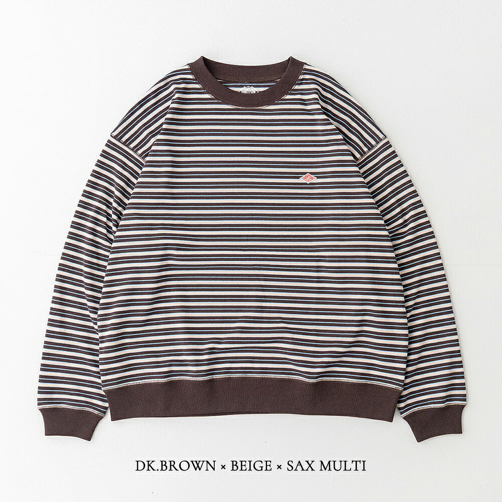 ダントン コットンポリエステル ボーダースウェットTシャツ (DT-C0204 TCB) T/C OPEN END JERSEY SWEAT T-SHIRT DANTON(メンズ)
