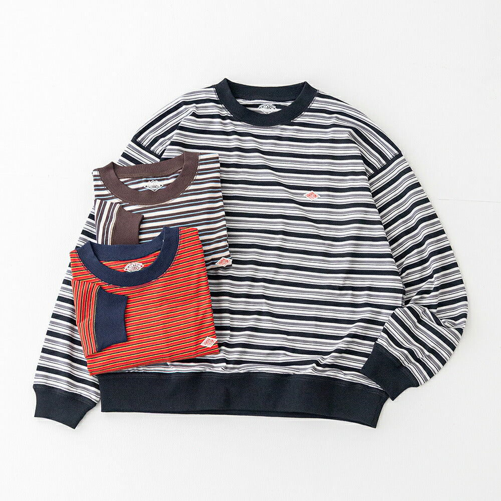 ダントン コットンポリエステル ボーダースウェットTシャツ (DT-C0204 TCB) T/C OPEN END JERSEY SWEAT T-SHIRT DANTON(メンズ)