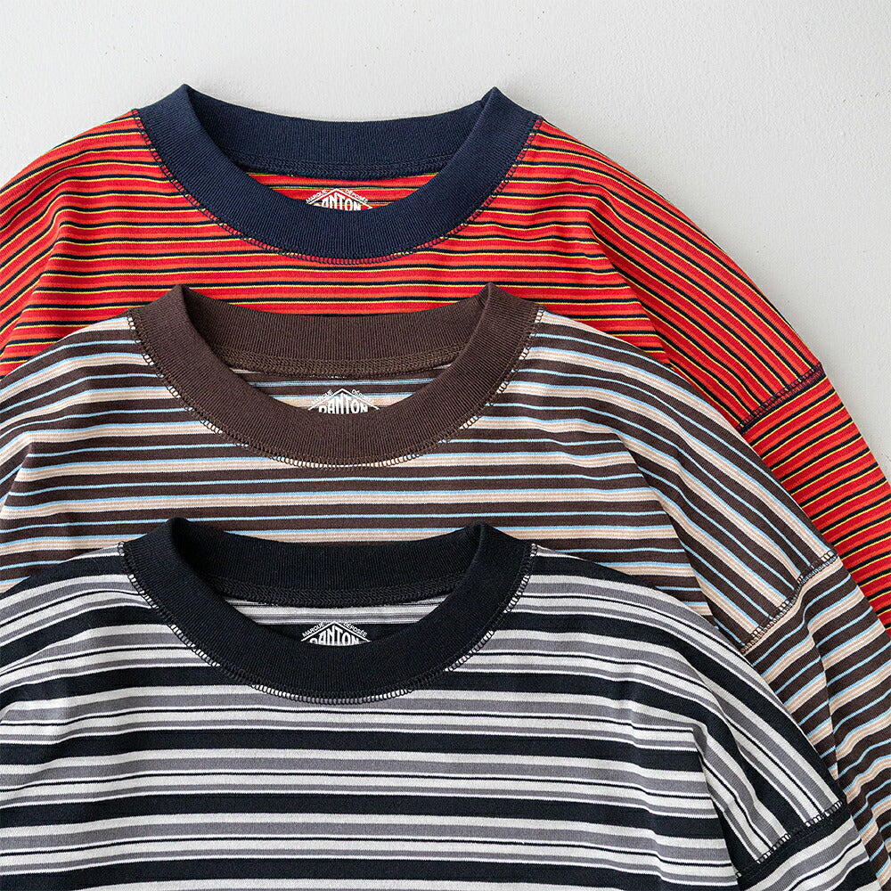 ダントン コットンポリエステル ボーダースウェットTシャツ (DT-C0204 TCB) T/C OPEN END JERSEY SWEAT T-SHIRT DANTON(メンズ)