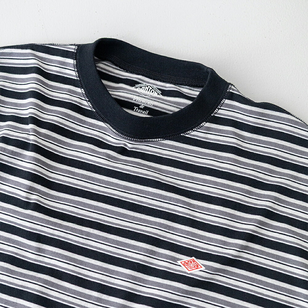 ダントン コットンポリエステル ボーダースウェットTシャツ (DT-C0204 TCB) T/C OPEN END JERSEY SWEAT T-SHIRT DANTON(メンズ)