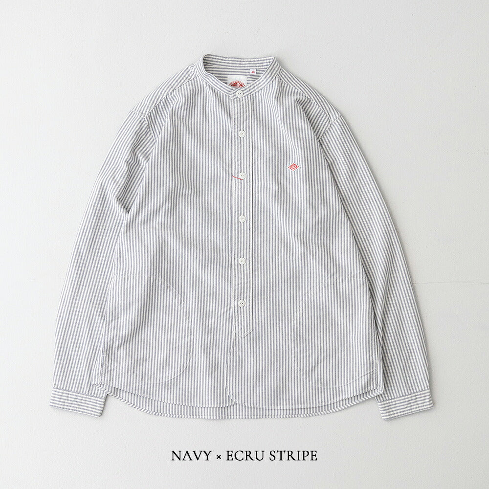 ダントン オックスフォード バンドカラー長袖シャツ (DT-B0280 OXP) OXFORD PLAID BAND COLLAR SHIRT L/S DANTON(メンズ)
