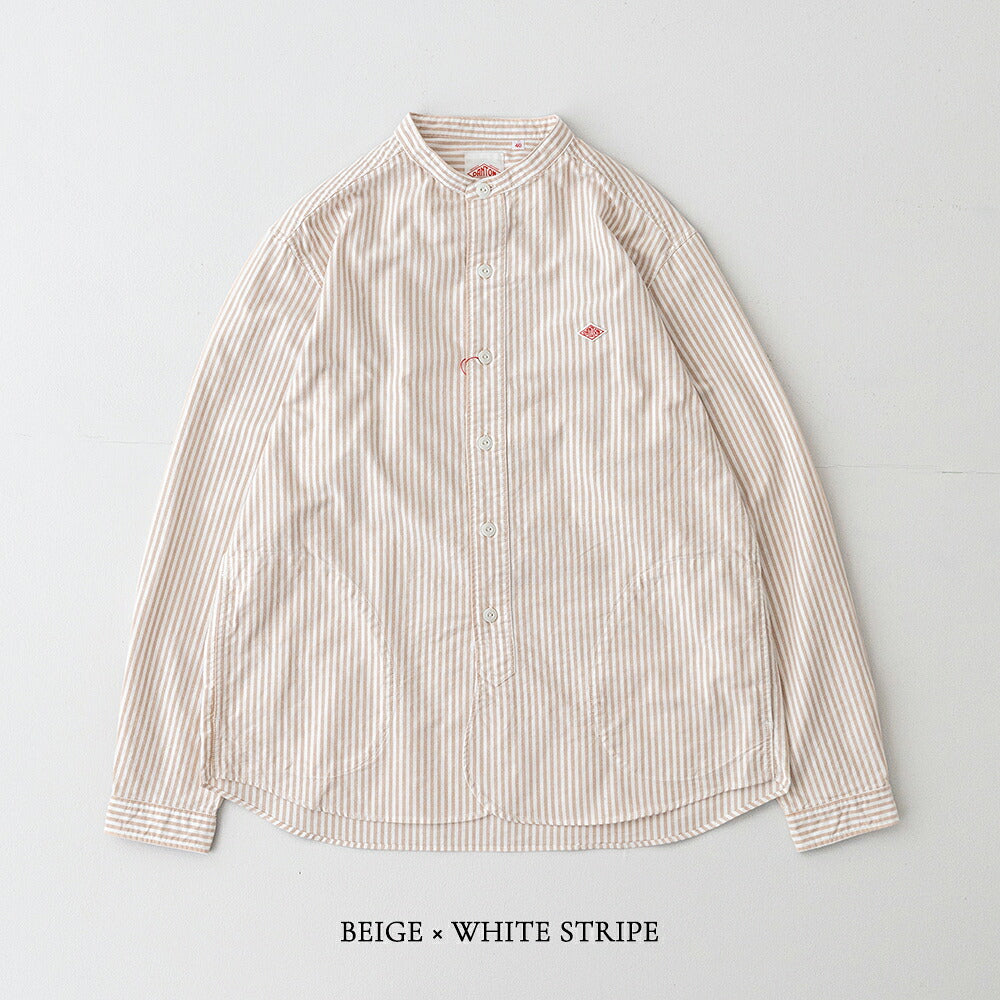 ダントン オックスフォード バンドカラー長袖シャツ (DT-B0280 OXP) OXFORD PLAID BAND COLLAR SHIRT L/S DANTON(メンズ)