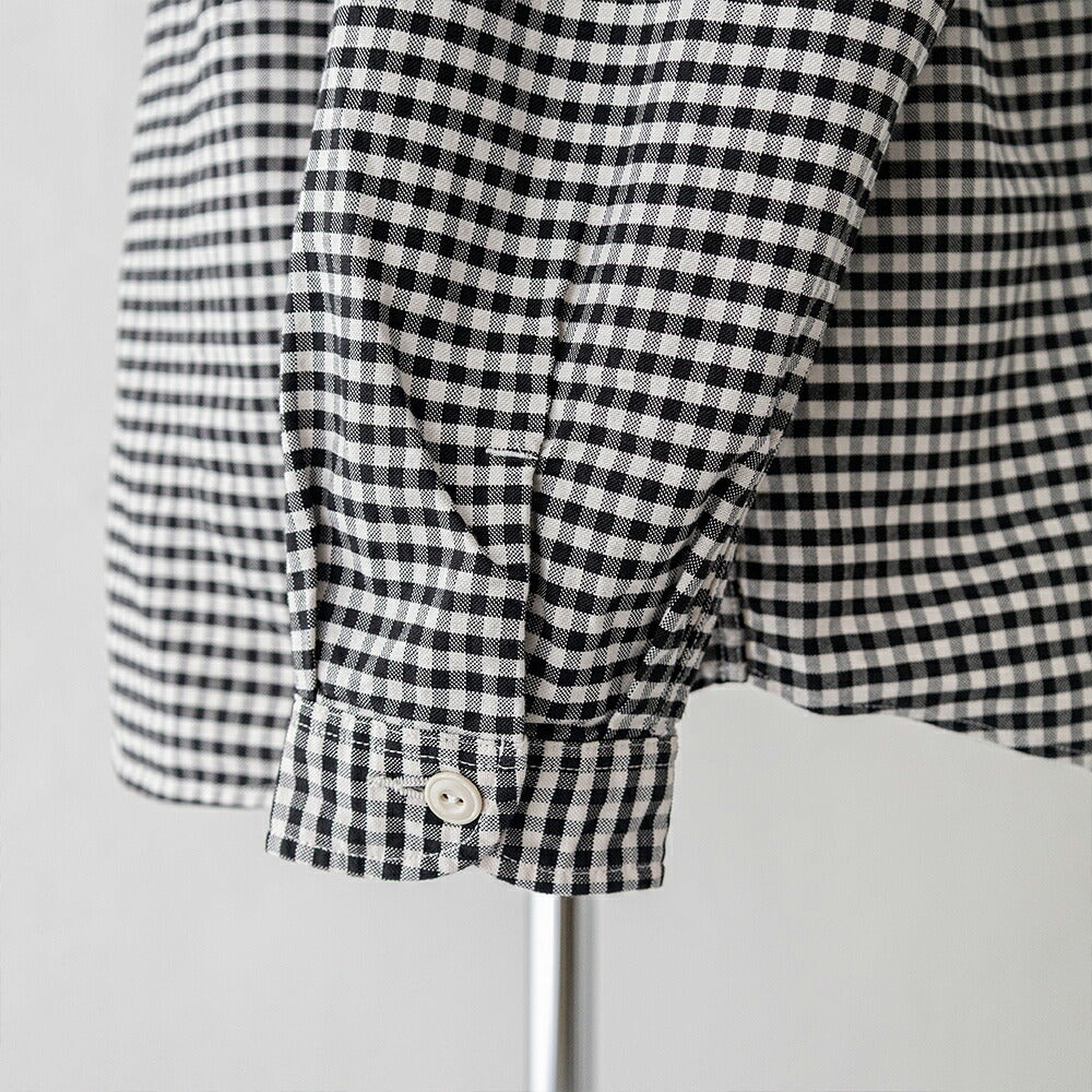 ダントン オックスフォード バンドカラー長袖シャツ (DT-B0280 OXP) OXFORD PLAID BAND COLLAR SHIRT L/S DANTON(メンズ)