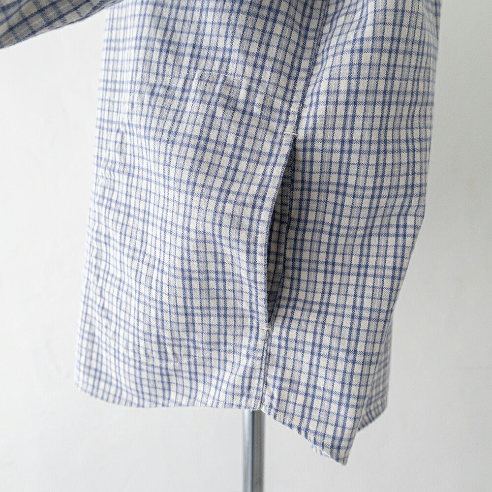 ダントン ブラッシュド ツイル チェック バンドカラー 長袖シャツ (DT-B0279 KTW) BRUSHED TWILL CHECK BAND COLLAR SHIRT L/S DANTON(レディース)
