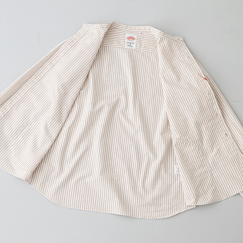 ダントン オックスフォード バンドカラー長袖シャツ (DT-B0279 OXP) OXFORD PLAID BAND COLLAR SHIRT L/S DANTON(レディース)