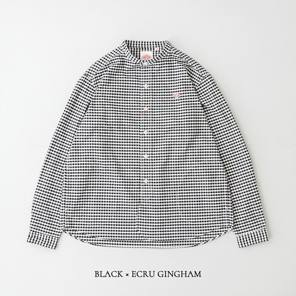 ダントン オックスフォード バンドカラー長袖シャツ (DT-B0279 OXP) OXFORD PLAID BAND COLLAR SHIRT L/S DANTON(レディース)