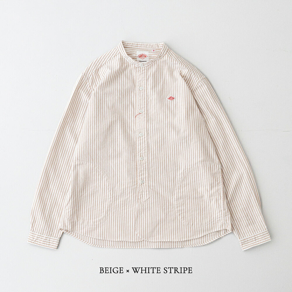 ダントン オックスフォード バンドカラー長袖シャツ (DT-B0279 OXP) OXFORD PLAID BAND COLLAR SHIRT L/S DANTON(レディース)