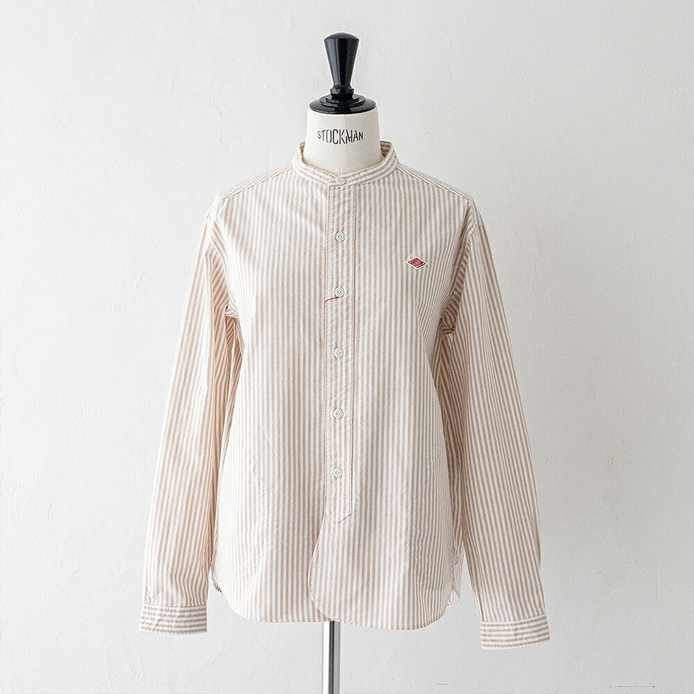 ダントン オックスフォード バンドカラー長袖シャツ (DT-B0279 OXP) OXFORD PLAID BAND COLLAR SHIRT L/S DANTON(レディース)
