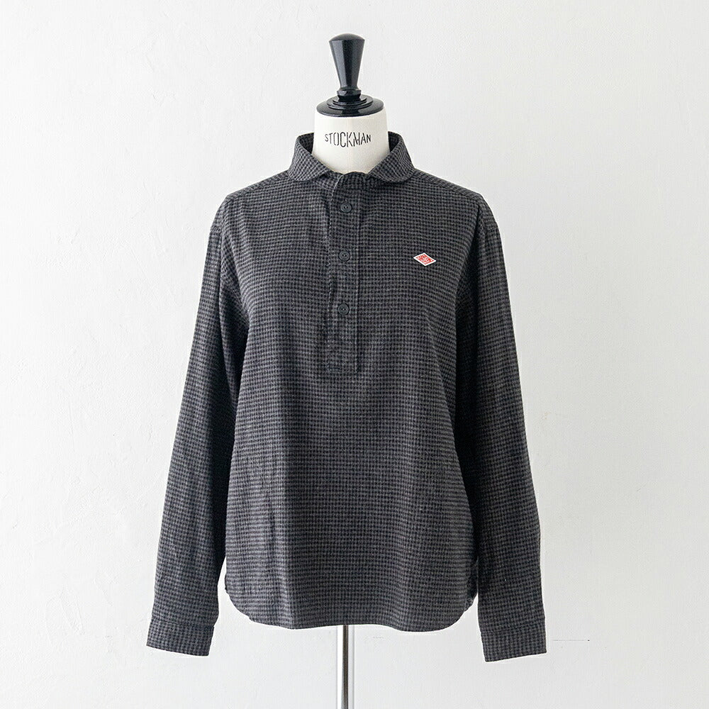 ダントン コットンフランネル チェック ラウンドカラー プルオーバーシャツ (DT-B0281 CHK) FLANNEL ROUND COLLAR P.O SHIRT L/S DANTON(レディース)