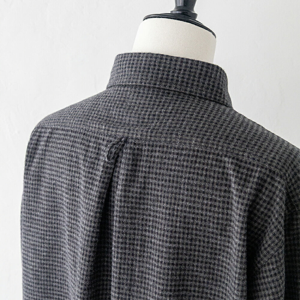 ダントン コットンフランネル チェック ラウンドカラー プルオーバーシャツ (DT-B0281 CHK) FLANNEL ROUND COLLAR P.O SHIRT L/S DANTON(レディース)