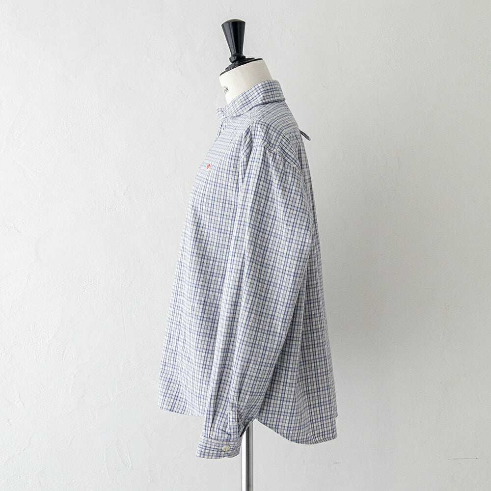 ダントン ブラッシュド ツイル チェック ラウンドカラー プルオーバー 長袖シャツ (DT-B0281 KTW) BRUSHED TWILL CHECK ROUND COLLAR P.O SHIRT L/S DANTON(レディース)