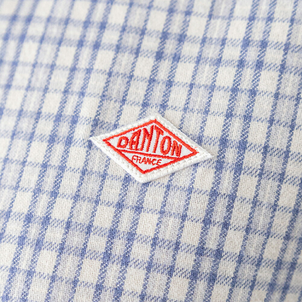 ダントン ブラッシュド ツイル チェック ラウンドカラー プルオーバー 長袖シャツ (DT-B0281 KTW) BRUSHED TWILL CHECK ROUND COLLAR P.O SHIRT L/S DANTON(レディース)