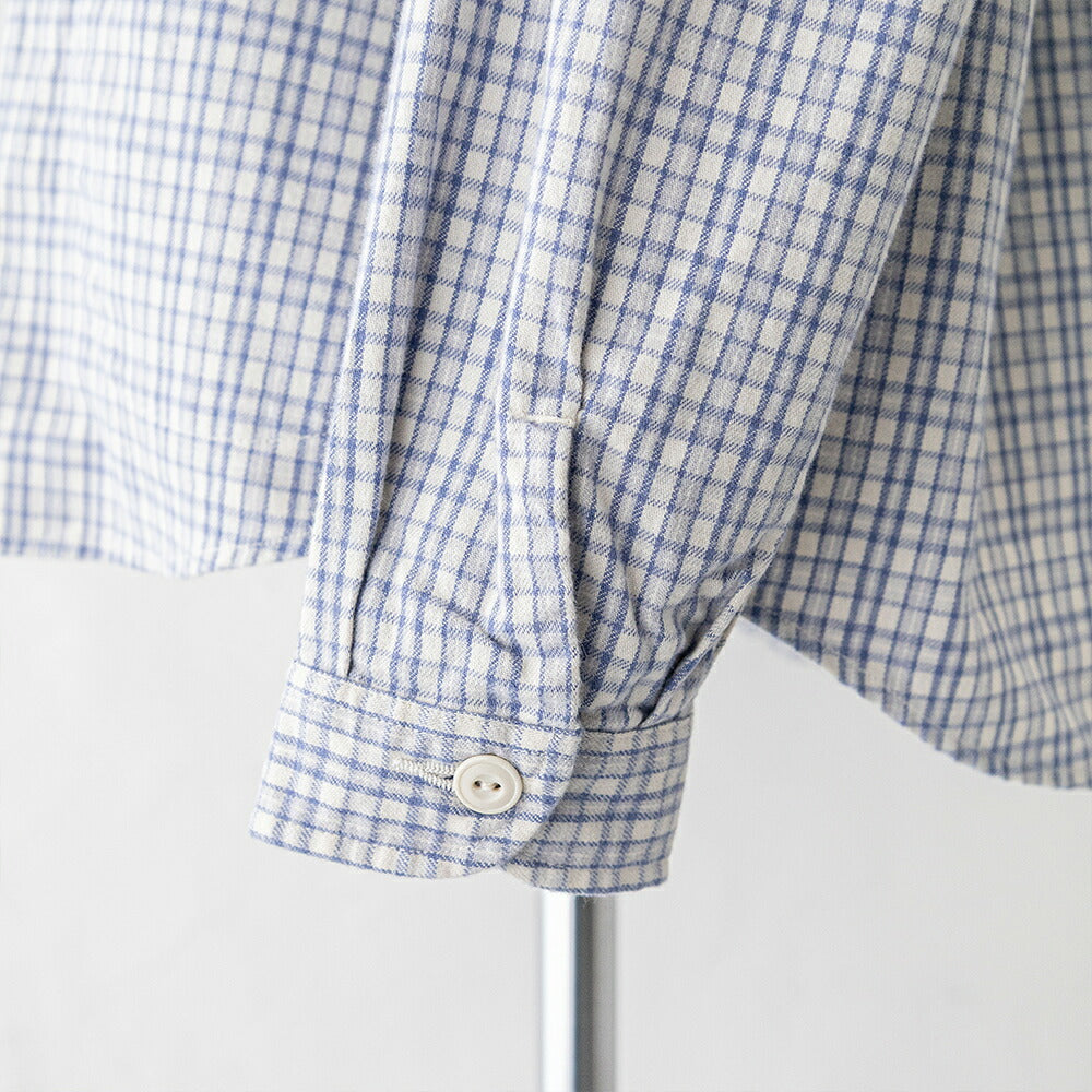ダントン ブラッシュド ツイル チェック ラウンドカラー プルオーバー 長袖シャツ (DT-B0281 KTW) BRUSHED TWILL CHECK ROUND COLLAR P.O SHIRT L/S DANTON(レディース)