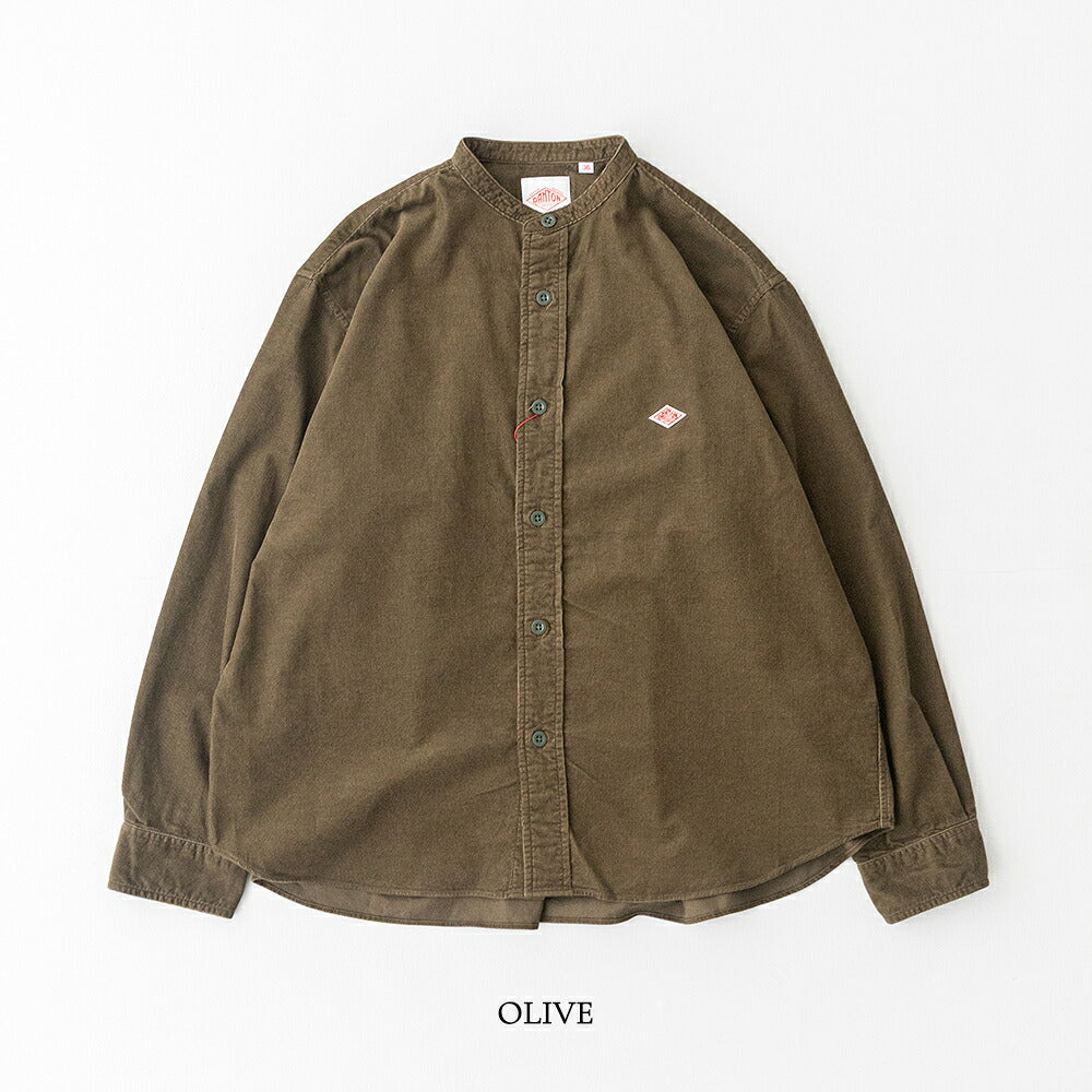 ダントン コーデュロイ バンドカラー長袖シャツ (DT-B0290 MCD) 21WALE CORDUROY BAND COLLAR SHIRT L/S DANTON(レディース)