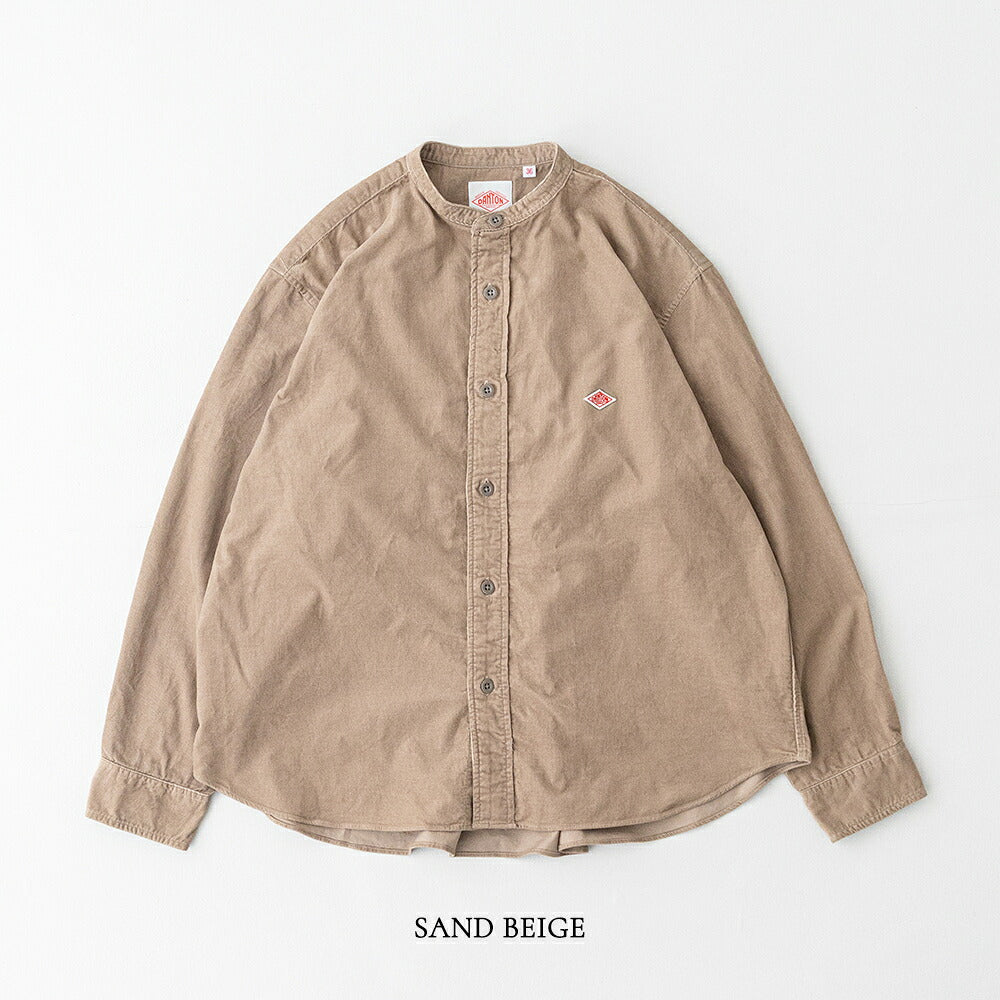 ダントン コーデュロイ バンドカラー長袖シャツ (DT-B0290 MCD) 21WALE CORDUROY BAND COLLAR SHIRT L/S DANTON(レディース)