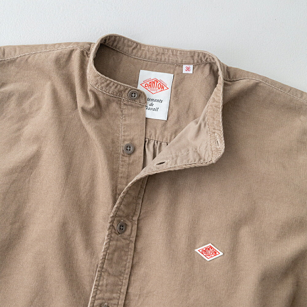 ダントン コーデュロイ バンドカラー長袖シャツ (DT-B0290 MCD) 21WALE CORDUROY BAND COLLAR SHIRT L/S DANTON(レディース)