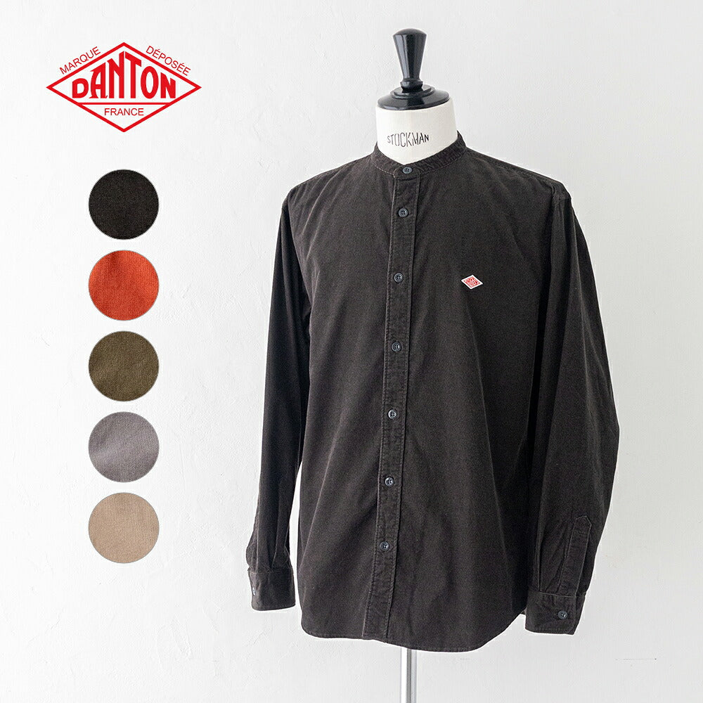 ダントン コーデュロイ バンドカラー長袖シャツ (DT-B0291 MCD) 21WALE CORDUROY BAND COLLAR SHIRT L/S DANTON(メンズ)