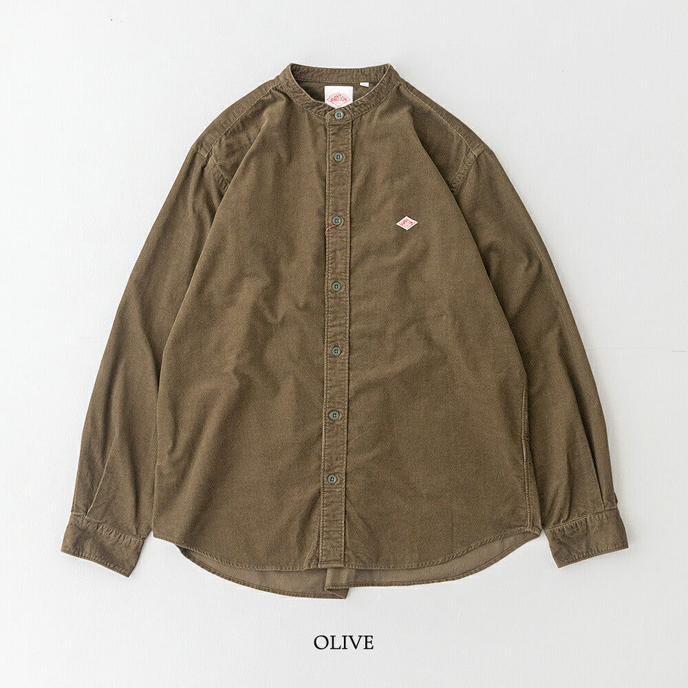 ダントン コーデュロイ バンドカラー長袖シャツ (DT-B0291 MCD) 21WALE CORDUROY BAND COLLAR SHIRT L/S DANTON(メンズ)