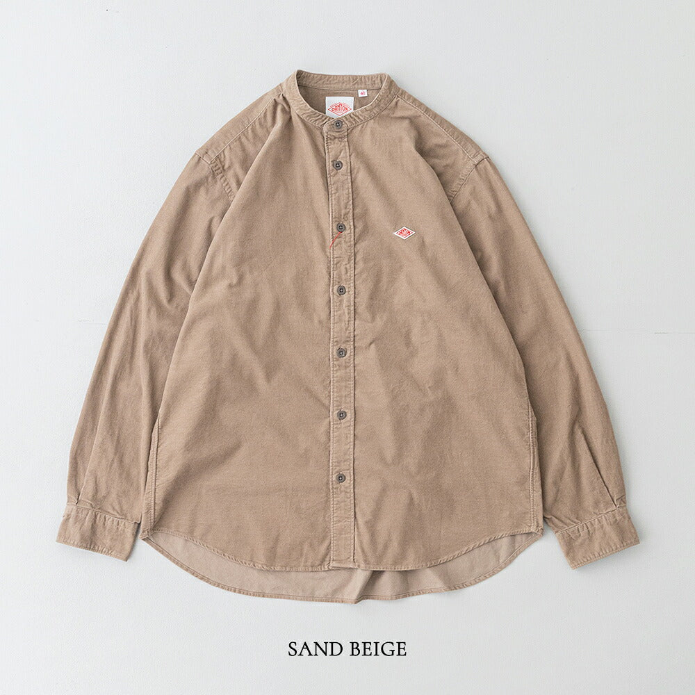 ダントン コーデュロイ バンドカラー長袖シャツ (DT-B0291 MCD) 21WALE CORDUROY BAND COLLAR SHIRT L/S DANTON(メンズ)