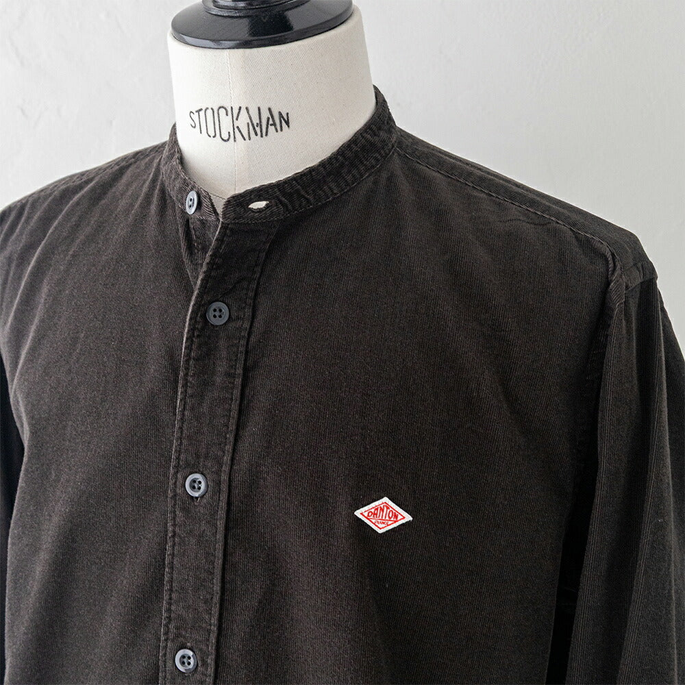 ダントン コーデュロイ バンドカラー長袖シャツ (DT-B0291 MCD) 21WALE CORDUROY BAND COLLAR SHIRT L/S DANTON(メンズ)