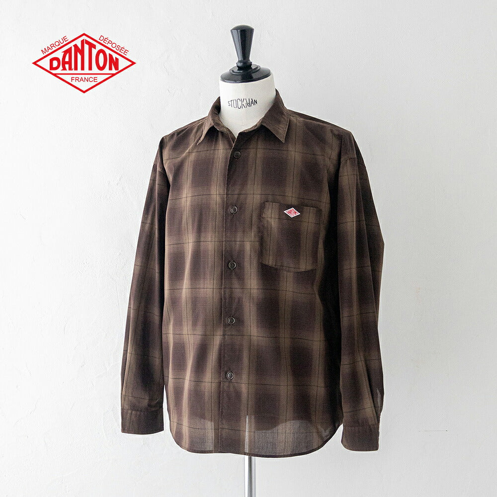ダントン レギュラーカラー 長袖ワークシャツ (DT-B0398 TCV) TC VOILE POPLIN WORK SHIRT DANTON(メンズ)