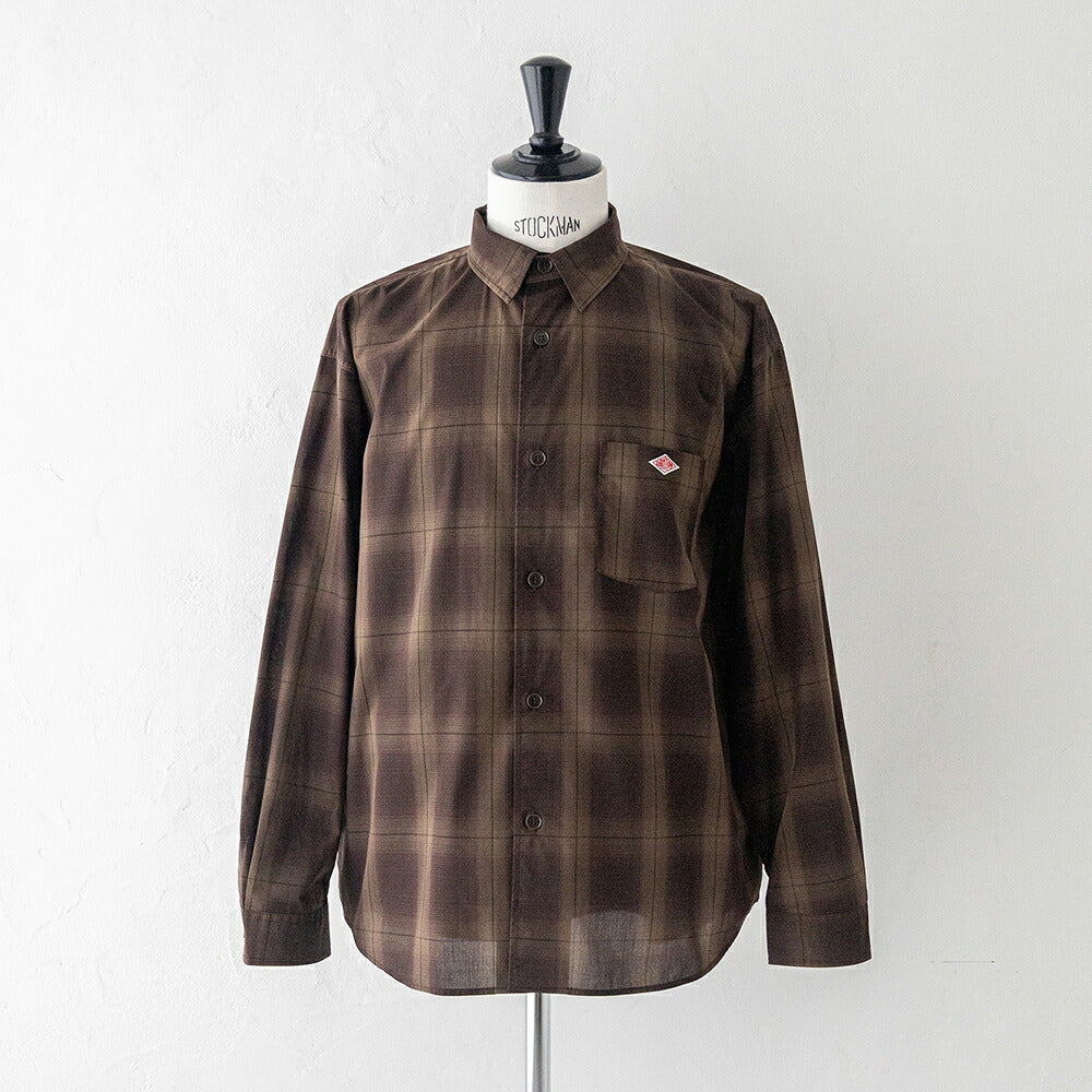 ダントン レギュラーカラー 長袖ワークシャツ (DT-B0398 TCV) TC VOILE POPLIN WORK SHIRT DANTON(メンズ)