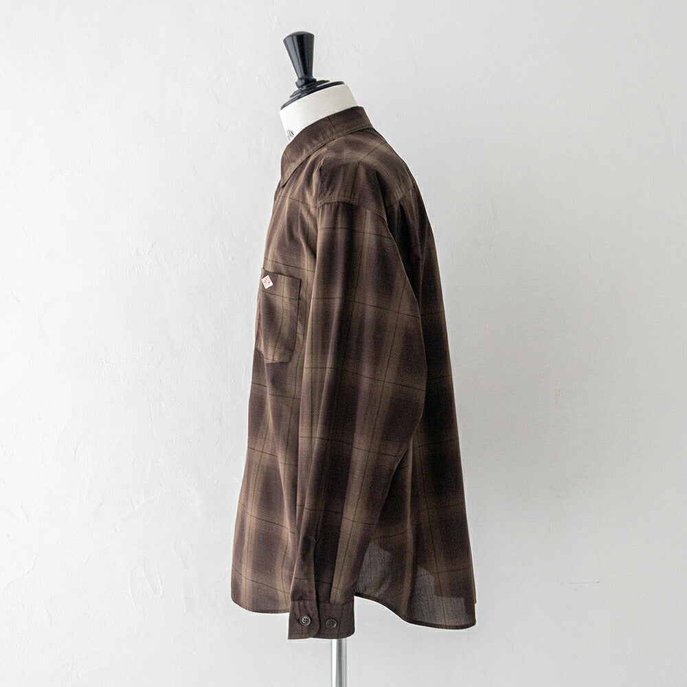 ダントン レギュラーカラー 長袖ワークシャツ (DT-B0398 TCV) TC VOILE POPLIN WORK SHIRT DANTON(メンズ)