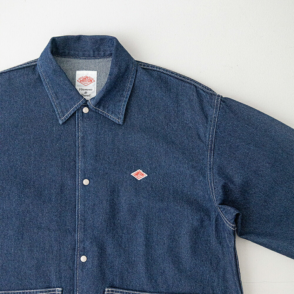 ダントン コットンデニム カバーオール (DT-B0400 SOU) 10OZ DENIM COVERALL SHIRT DANTON(メンズ)