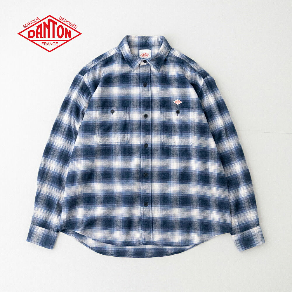 ダントン フランネル レギュラーカラー長袖シャツ (DT-B0477 BNL) BRUSHED FLANNEL REGULAR COLLAR L/S SHIRT DANTON(メンズ)