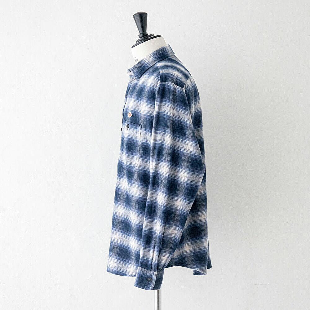 ダントン フランネル レギュラーカラー長袖シャツ (DT-B0477 BNL) BRUSHED FLANNEL REGULAR COLLAR L/S SHIRT DANTON(メンズ)