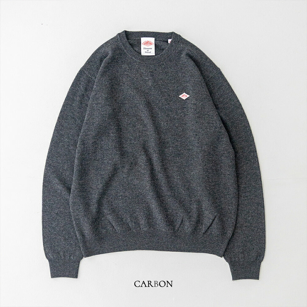 ダントン ラムウール クルーネックニットプルオーバー (DT-D0028 LMW) LAMBS WOOL CREW NECK P.O L/S DANTON(メンズ)