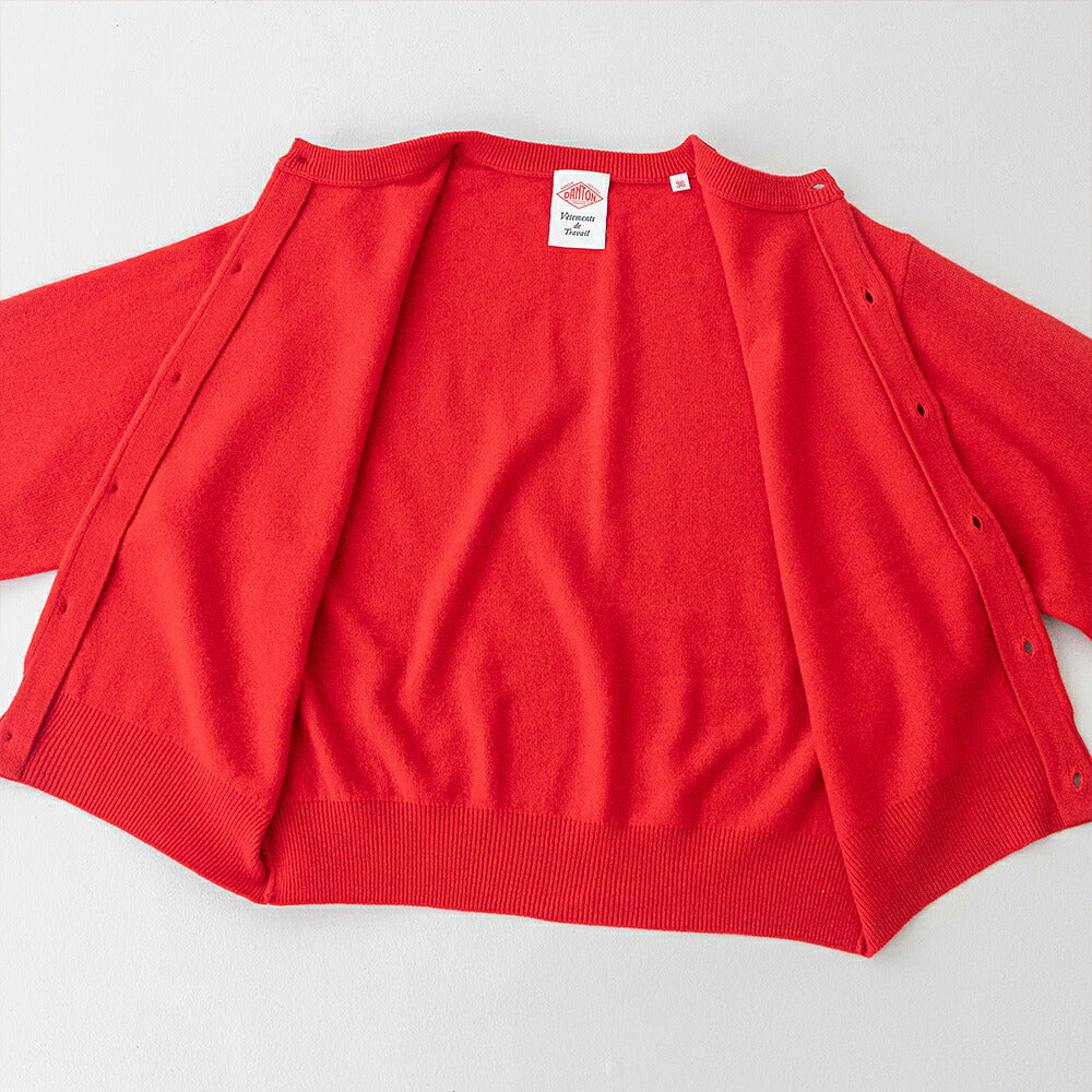 ダントン ラムウール クルーネックニットカーディガン (DT-D0031 LMW) LAMBS WOOL CREW NECK CARDIGAN DANTON(レディース)