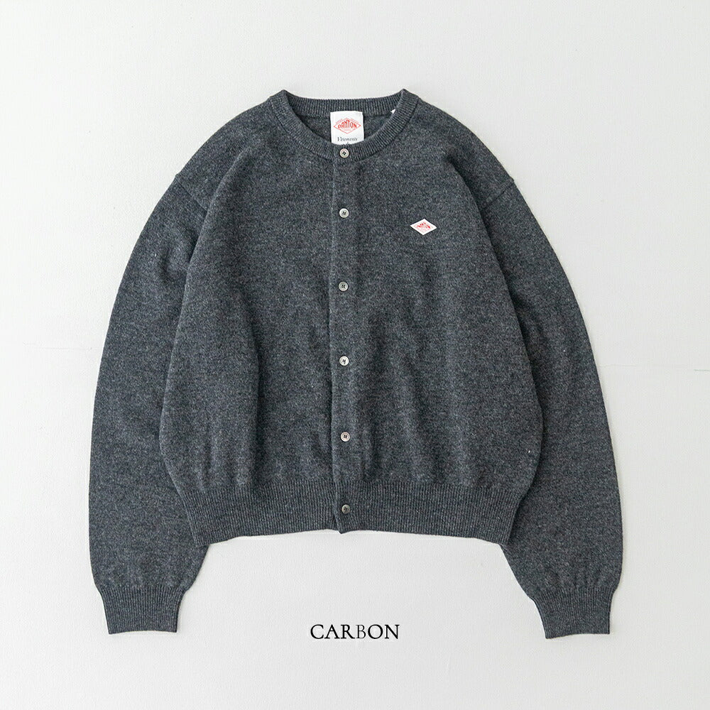 ダントン ラムウール クルーネックニットカーディガン (DT-D0031 LMW) LAMBS WOOL CREW NECK CARDIGAN DANTON(レディース)