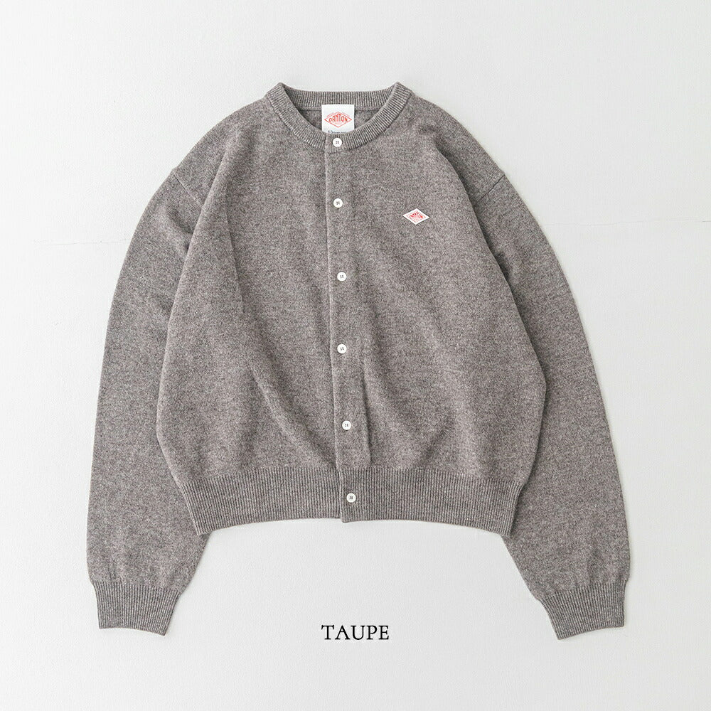 ダントン ラムウール クルーネックニットカーディガン (DT-D0031 LMW) LAMBS WOOL CREW NECK CARDIGAN DANTON(レディース)