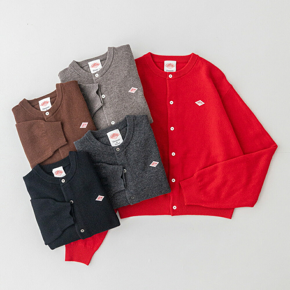 ダントン ラムウール クルーネックニットカーディガン (DT-D0031 LMW) LAMBS WOOL CREW NECK CARDIGAN DANTON(レディース)