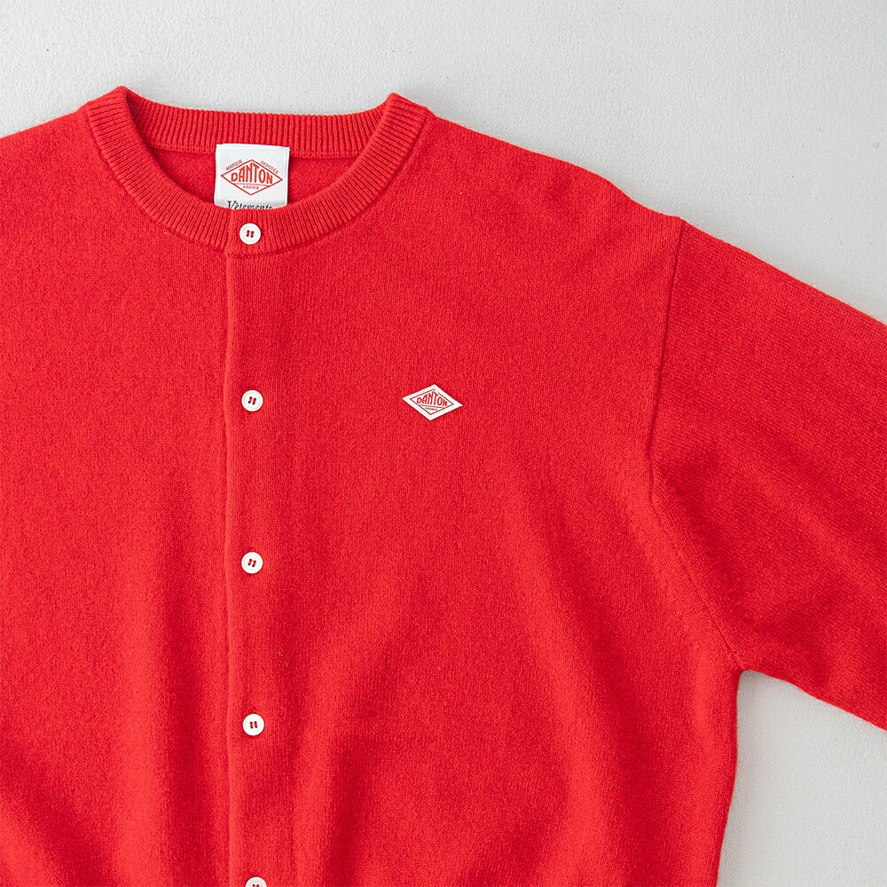 ダントン ラムウール クルーネックニットカーディガン (DT-D0031 LMW) LAMBS WOOL CREW NECK CARDIGAN DANTON(レディース)