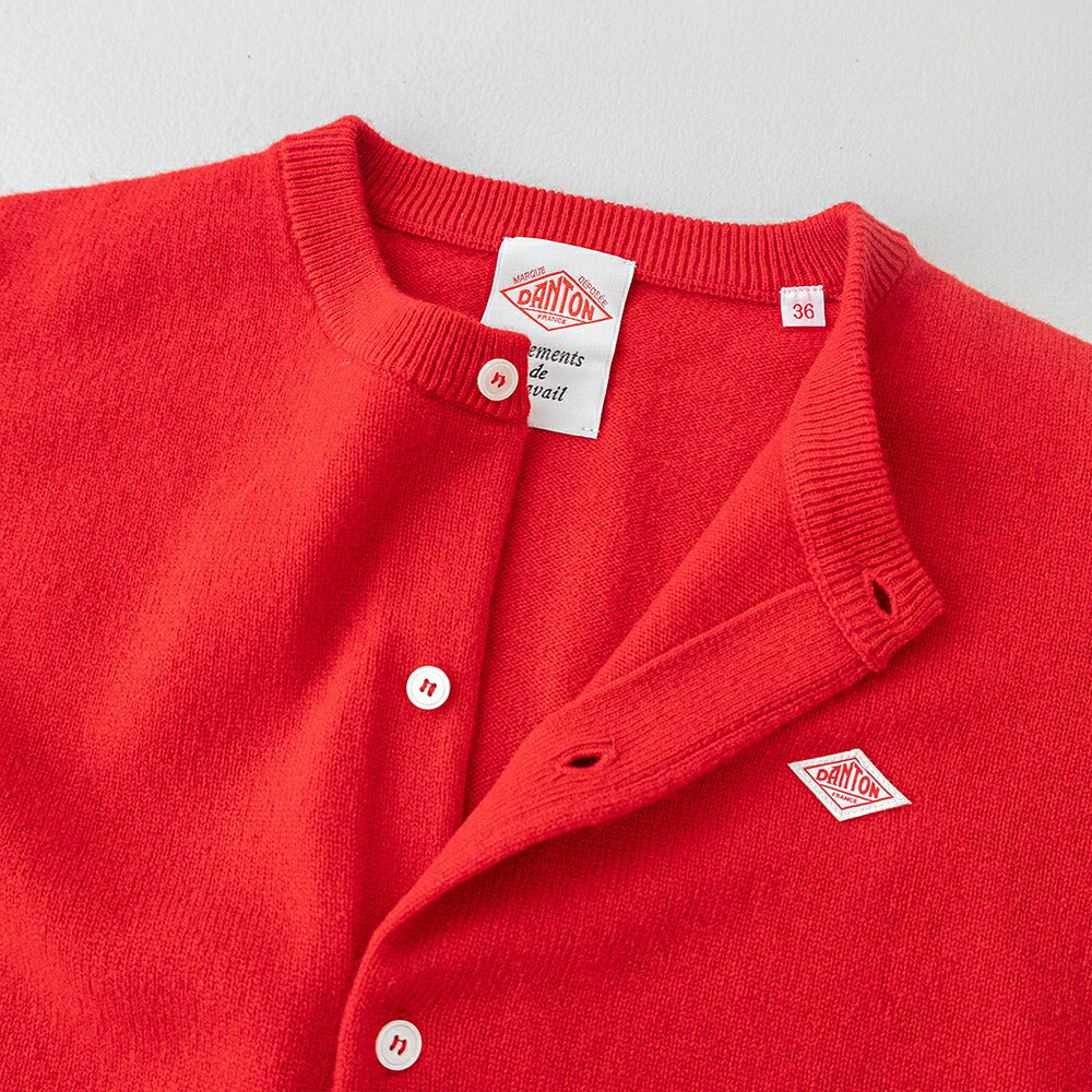 ダントン ラムウール クルーネックニットカーディガン (DT-D0031 LMW) LAMBS WOOL CREW NECK CARDIGAN DANTON(レディース)